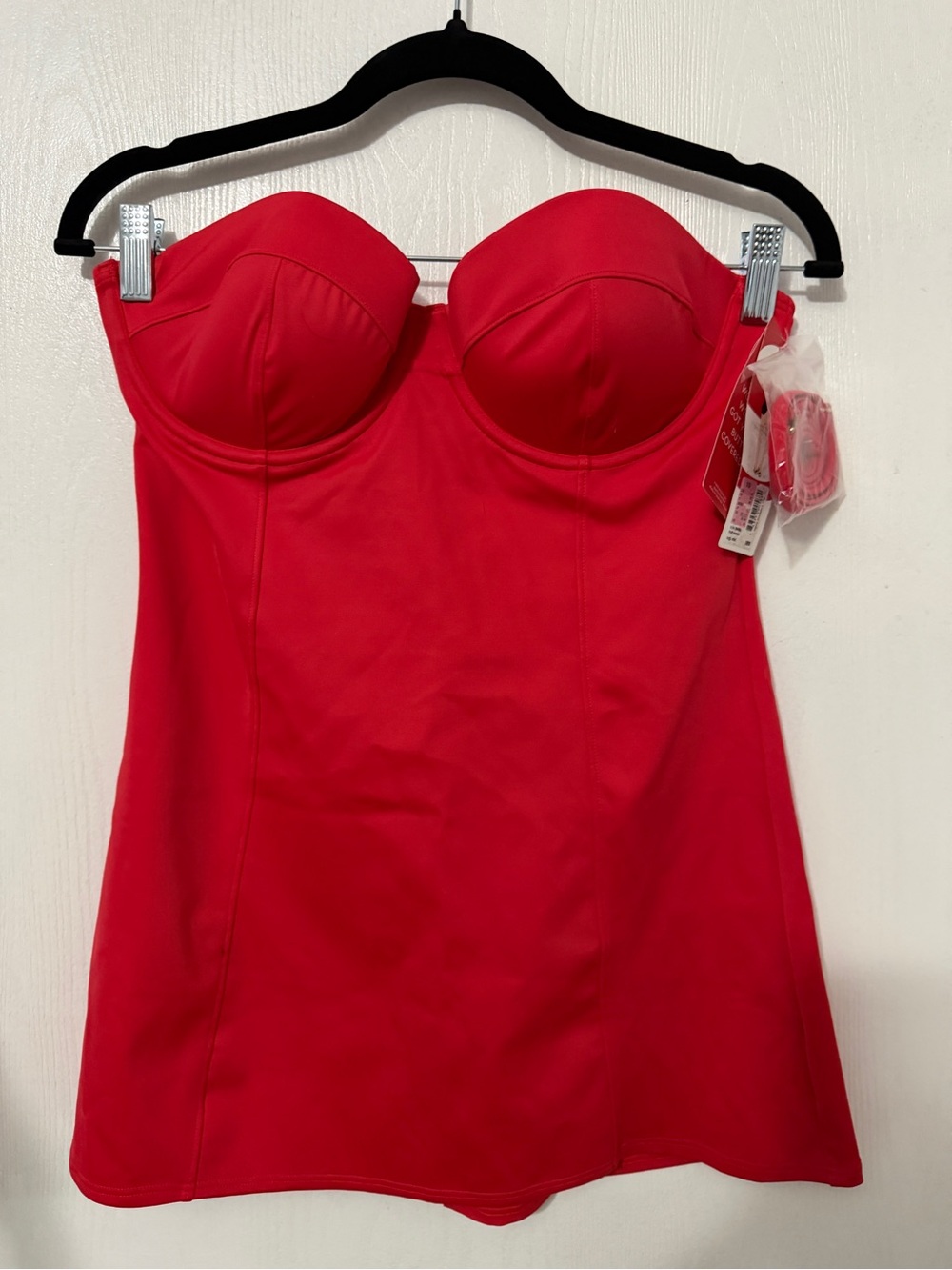 SPANX Red Strapless Swimdress top nwt